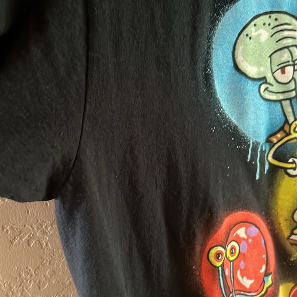 Nickelodeon SpongeBob screen print black cotton tshirt short sleeves size Large - Picture 8 of 9